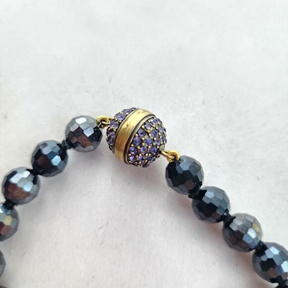 Heidi Daus Bracelet Jewelry Swarovski Crystal Graphite Glass Beaded Purple - Picture 5 of 7